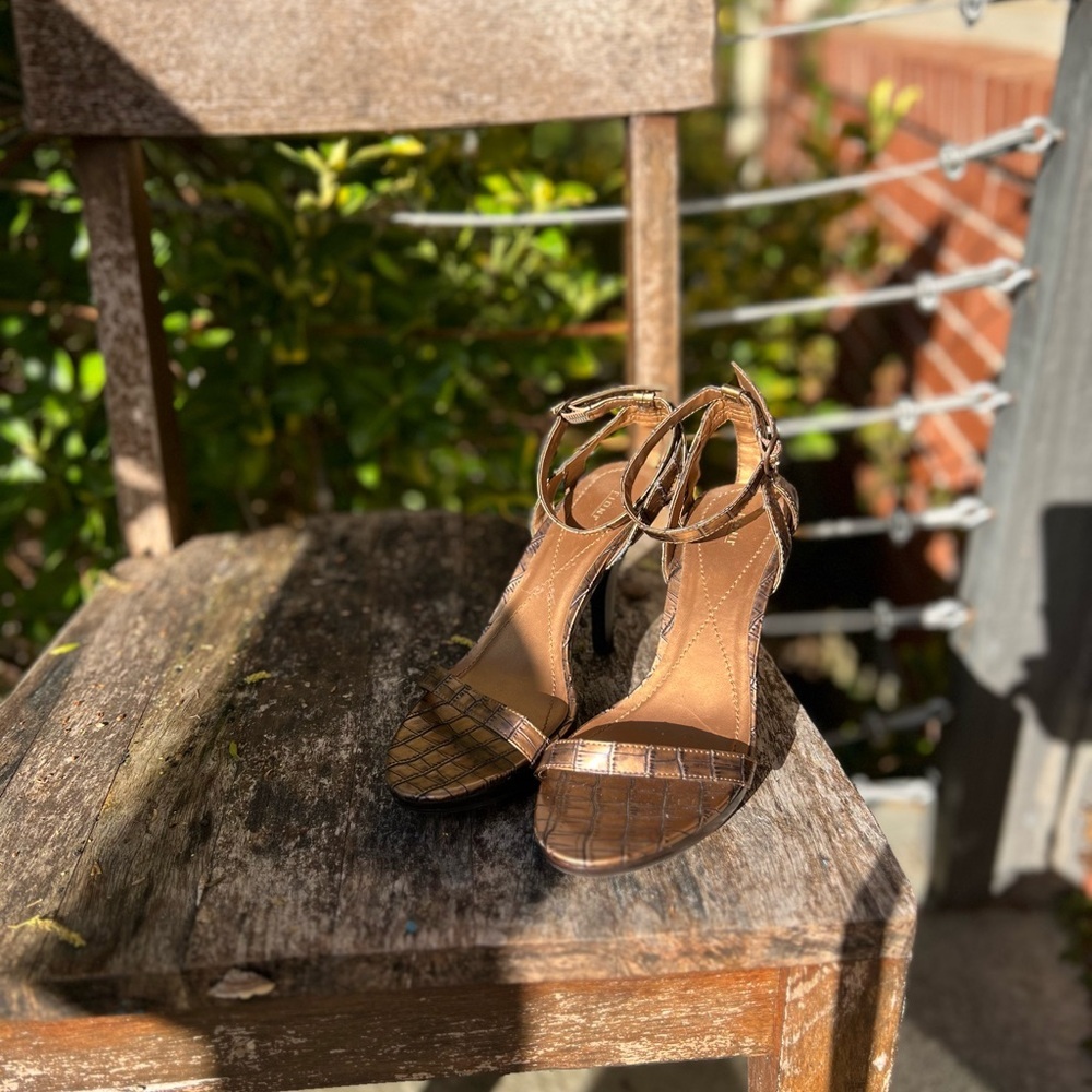 Brown Ankle Strap Fioni Heels